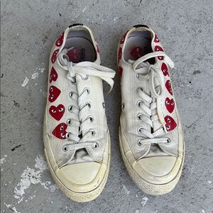 Converse Comme des Garçons multi heart low tops